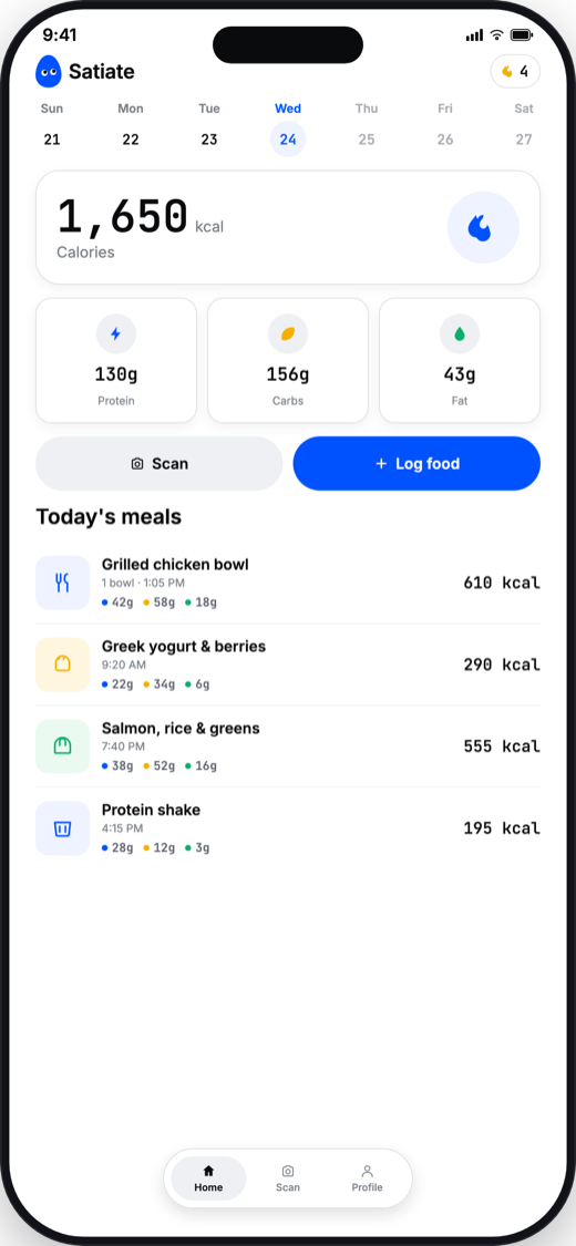 Satiate on a phone